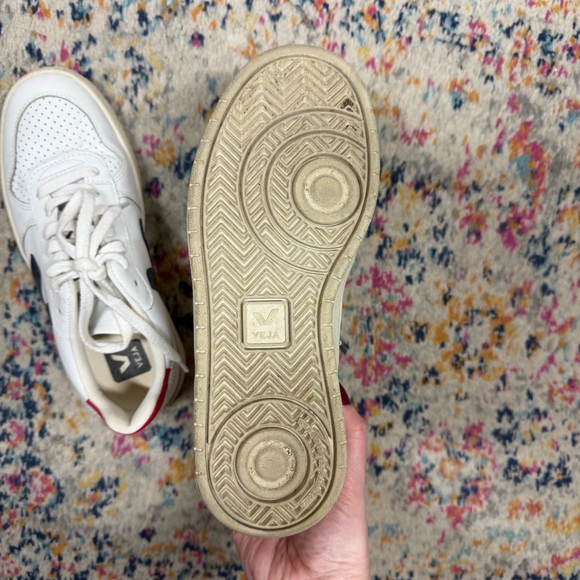 Veja White Red Blue V 10 Leather Sneakers‎ - Picture 8 of 9